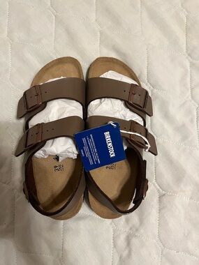 NWT Birkenstock Birkibuc Milano 39 narrow mocha
